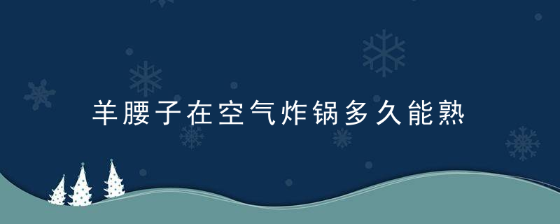 羊腰子在空气炸锅多久能熟 羊腰子在空气炸锅多长时间能熟